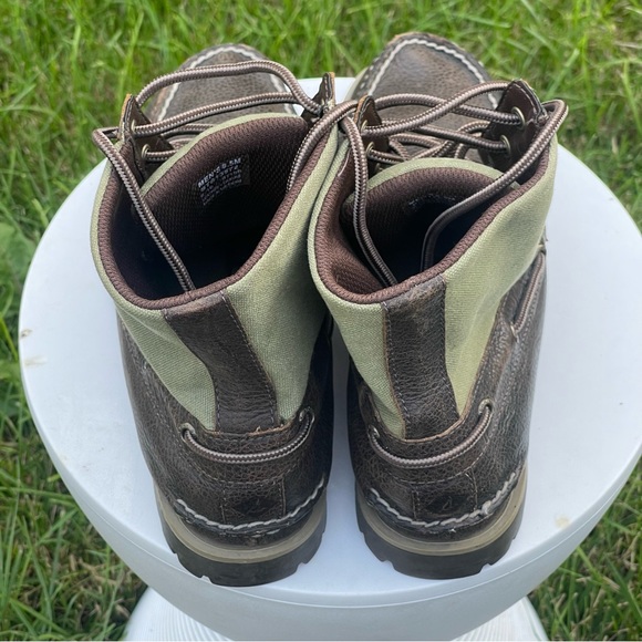 Sperry Top-Sider Boots Mens Size 8.5 Carson Brown Green Leather Canvas STS13572 - Picture 6 of 13